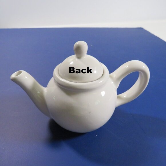 White Ceramic Tea Pot Glazed READY TO DECORATE IN YOUR OWN STYLE  #4 - Picture 3 of 6